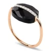 BAGUE AURORE ONYX ET DIAMANTS OR ROSE