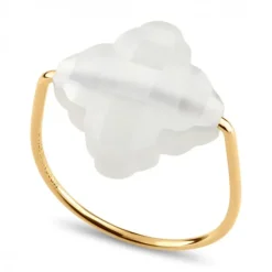 BAGUE BAROQUE OR JAUNE PIERRE DE LUNE