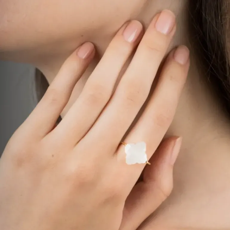 BAGUE BAROQUE OR JAUNE PIERRE DE LUNE