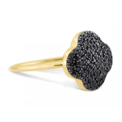 BAGUE CHANCE DIAMANTS NOIRS SERTIS OR JAUNE