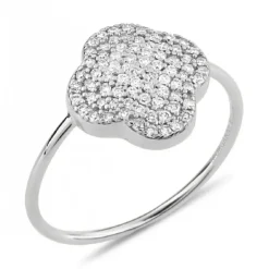 BAGUE CHANCE DIAMANTS SERTIS OR BLANC