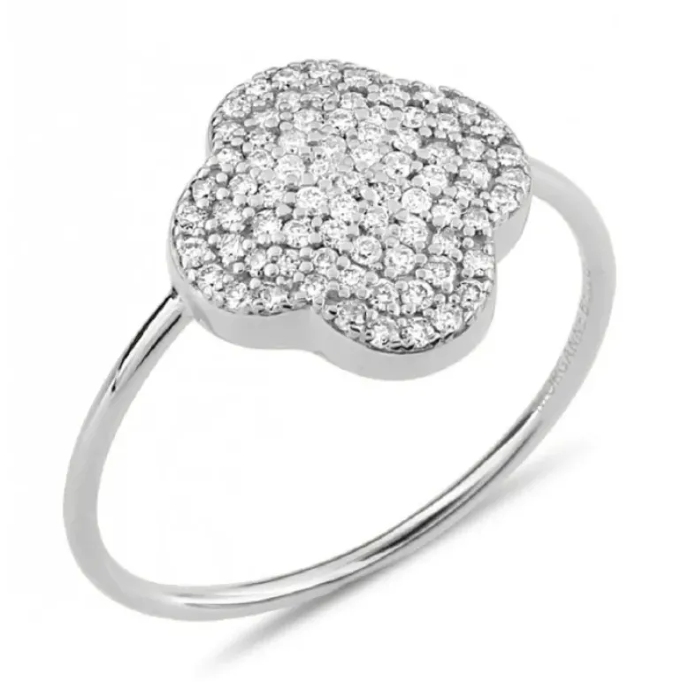 BAGUE CHANCE DIAMANTS SERTIS OR BLANC