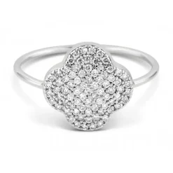 BAGUE CHANCE DIAMANTS SERTIS OR BLANC