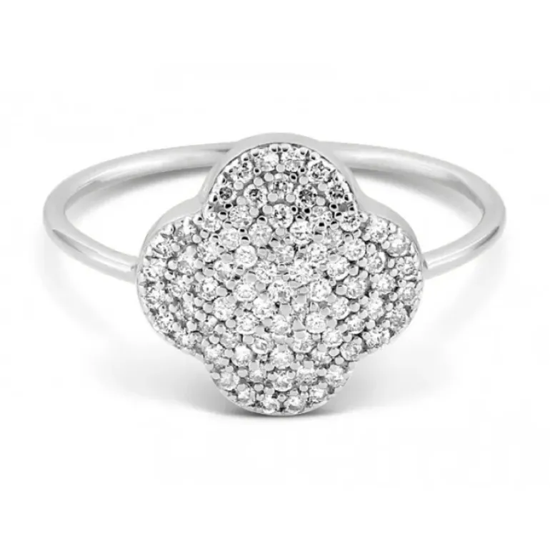 BAGUE CHANCE DIAMANTS SERTIS OR BLANC