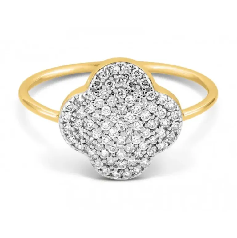 BAGUE CHANCE DIAMANTS SERTIS OR JAUNE