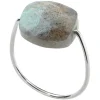 BAGUE OR BLANC COUSSIN LABRADORITE