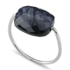 BAGUE OR BLANC COUSSIN PIETERSITE BLEUE