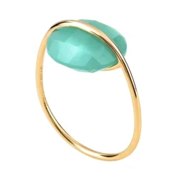 BAGUE OR JAUNE AMAZONITE
