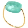 BAGUE OR JAUNE COUSSIN AMAZONITE