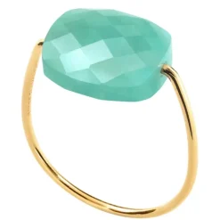 BAGUE OR JAUNE COUSSIN AMAZONITE