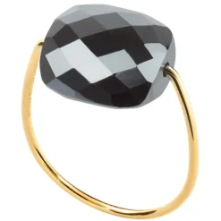 BAGUE OR JAUNE COUSSIN HEMATITE
