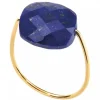 BAGUE OR JAUNE COUSSIN LAPIS LAZULI