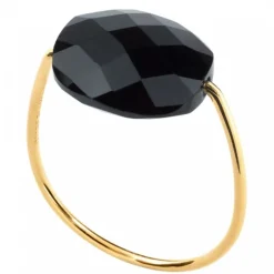 BAGUE OR JAUNE COUSSIN ONYX
