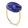BAGUE OR JAUNE COUSSIN OVERSIZE LAPIS LAZULI