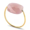 BAGUE OR JAUNE COUSSIN QUARTZ GUAVA