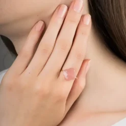 BAGUE OR JAUNE TREFLE QUARTZ GUAVA
