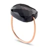 BAGUE OR ROSE COUSSIN OVERSIZE PIERRE DE LUNE HYPERSTENE