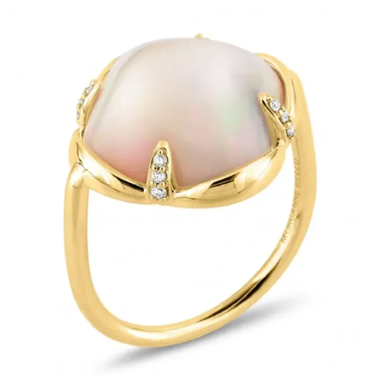 BAGUE SONGE OPALE ETHIOPIENNE + DIAMANTS OR JAUNE