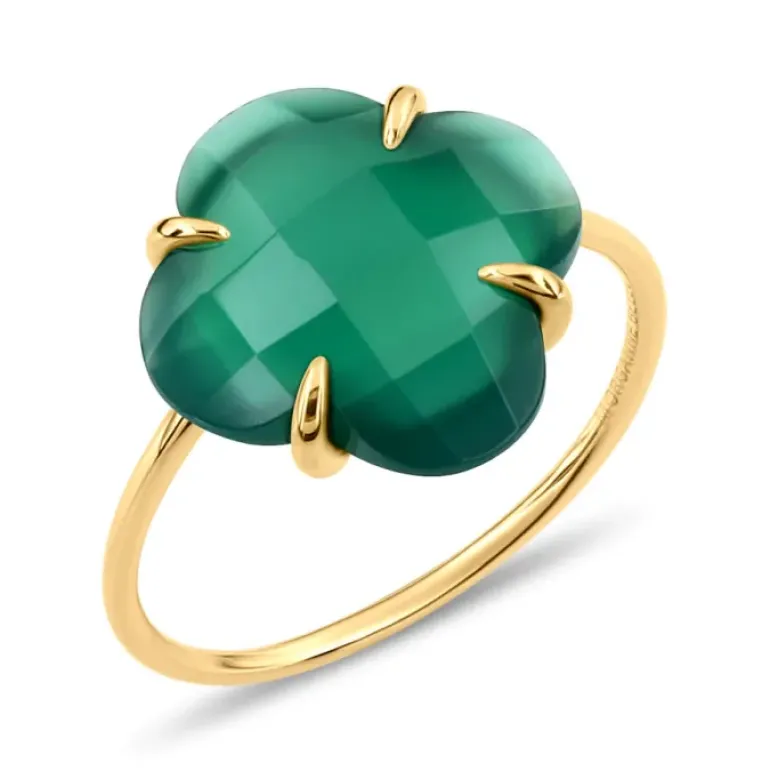 BAGUE VICTORIA AGATE VERTE OR JAUNE