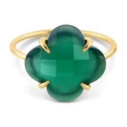 BAGUE VICTORIA AGATE VERTE OR JAUNE
