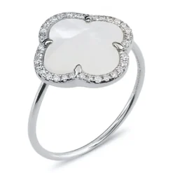 BAGUE VICTORIA DIAMANTS NACRE BLANCHE + DIAMANTS OR BLANC