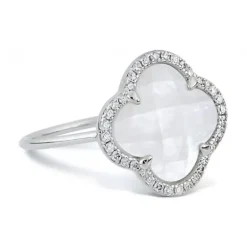 BAGUE VICTORIA DIAMANTS NACRE BLANCHE + DIAMANTS OR BLANC