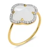 BAGUE VICTORIA DIAMANTS NACRE BLANCHE + DIAMANTS OR JAUNE