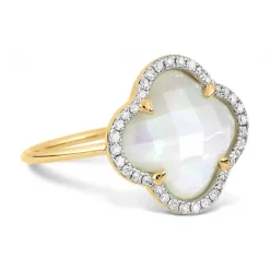 BAGUE VICTORIA DIAMANTS OPALE ETHIOPIENNE + DIAMANTS OR JAUNE