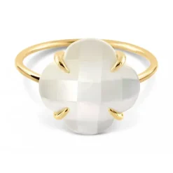BAGUE VICTORIA NACRE BLANCHE OR JAUNE