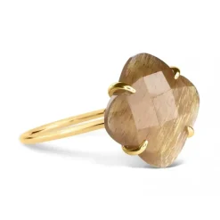 BAGUE VICTORIA PIERRE DE SOLEIL OR JAUNE