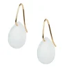 BOUCLE D'OREILLE ALMA OR JAUNE ET AGATE BLANCHE