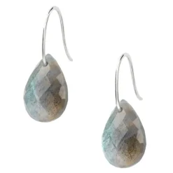 BOUCLES D'OREILLES ALMA OR BLANC LABRADORITE