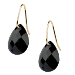 BOUCLES D'OREILLES ALMA OR JAUNE ONYX