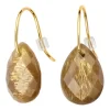 BOUCLES D'OREILLES ALMA OR JAUNE PIERRE DE SOLEIL