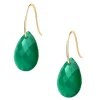 BOUCLES D'OREILLES ALMA OR JAUNE ET AGATE VERTE