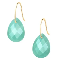 BOUCLES D'OREILLES ALMA OR JAUNE AMAZONITE