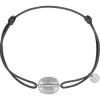 BRACELET AURORE CORDON GRIS PDL GRISE COUSSIN + DIAMANTS OR BLANC