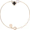 BRACELET BOUQUET ONYX & DIAMANTS ET NACRE BLANCHE + DIAMANTS OR ROSE