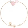 BRACELET BOUQUET OPALE ET QUARTZ ROSE + DIAMANTS OR ROSE