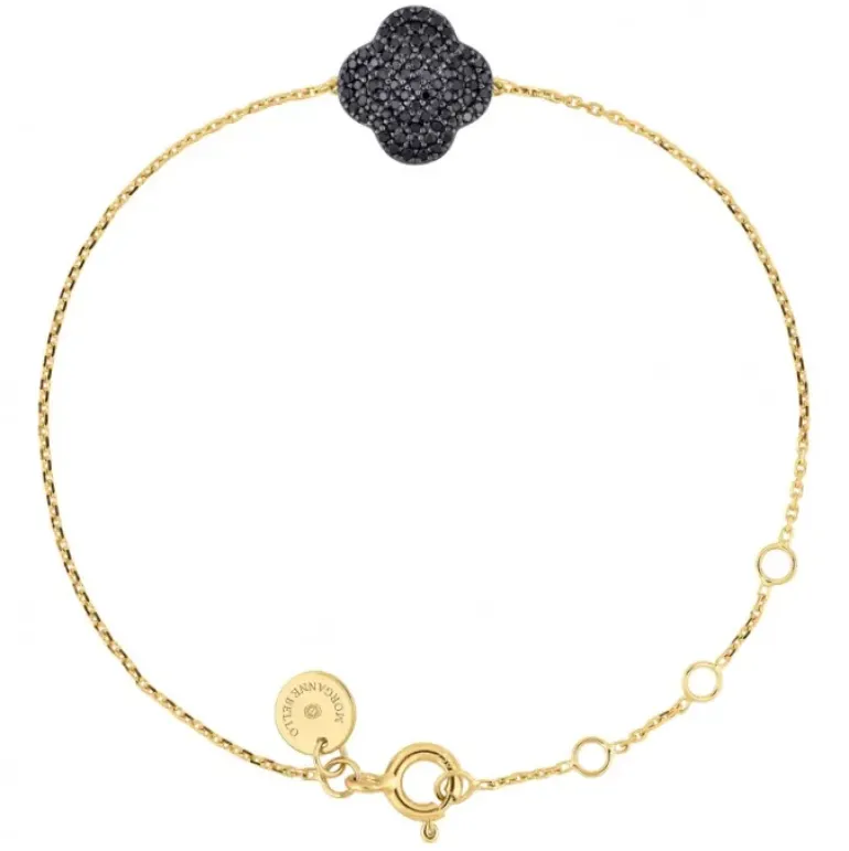 BRACELET CHANCE DIAMANTS NOIRS SERTIS OR JAUNE