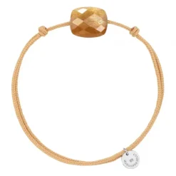 BRACELET CORDON BEIGE DORE COUSSIN PIERRE DE SOLEIL