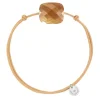 BRACELET CORDON BEIGE DORE COUSSIN OVERSIZE PIERRE DE SOLEIL