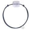 BRACELET CORDON BLEU JEAN COUSSIN OVERSIZE AGATE BLEUE DENTELLE