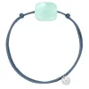 BRACELET CORDON BLEU JEAN COUSSIN OVERSIZE CHRYSOPRASE MENTHE