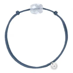 BRACELET CORDON BLEU JEAN COUSSIN MINI AGATE BLEUE DENTELLE