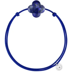 BRACELET CORDON BLEU ROI TREFLE LAPIS LAZULI