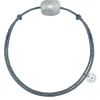 BRACELET CORDON GRIS COUSSIN PIERRE DE LUNE GRISE