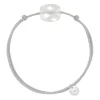 BRACELET CORDON GRIS SOURIS COUSSIN PIERRE DE LUNE BLANCHE