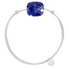 BRACELET CORDON GRIS SOURIS COUSSIN OVERSIZE LAPIS LAZULI