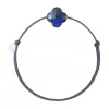 BRACELET CORDON GRIS TREFLE LABRADORITE NOIRE